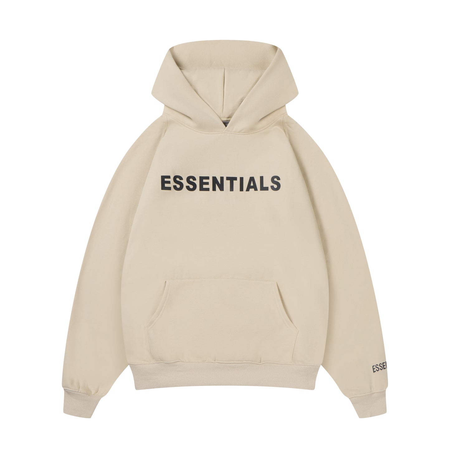 Essentials Hoodie - Black Oversized Long-Sleeve Pullover Unisex