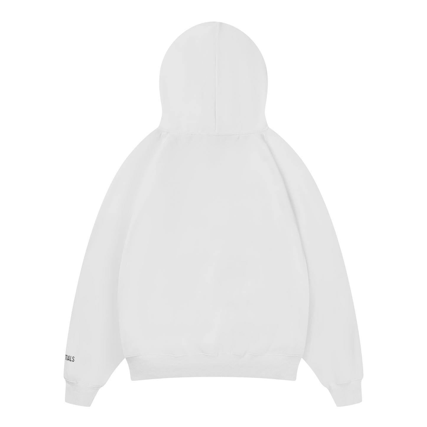 Essentials Hoodie - White Oversized Long-Sleeve Pullover Unisex