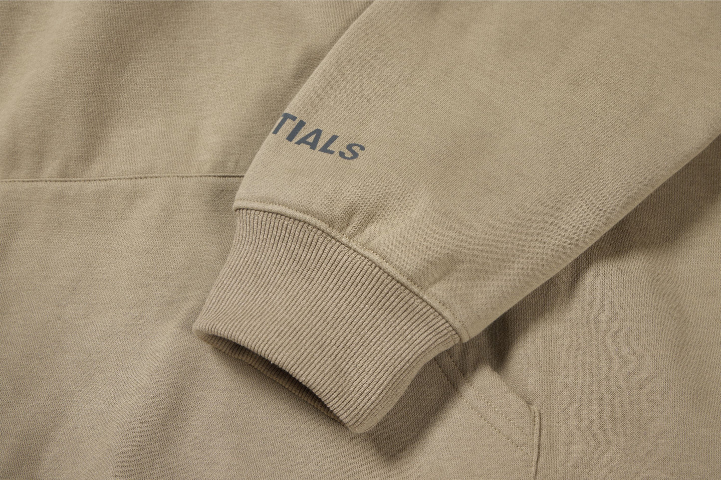 Essentials Hoodie - Tan Oversized Long-Sleeve Pullover Unisex