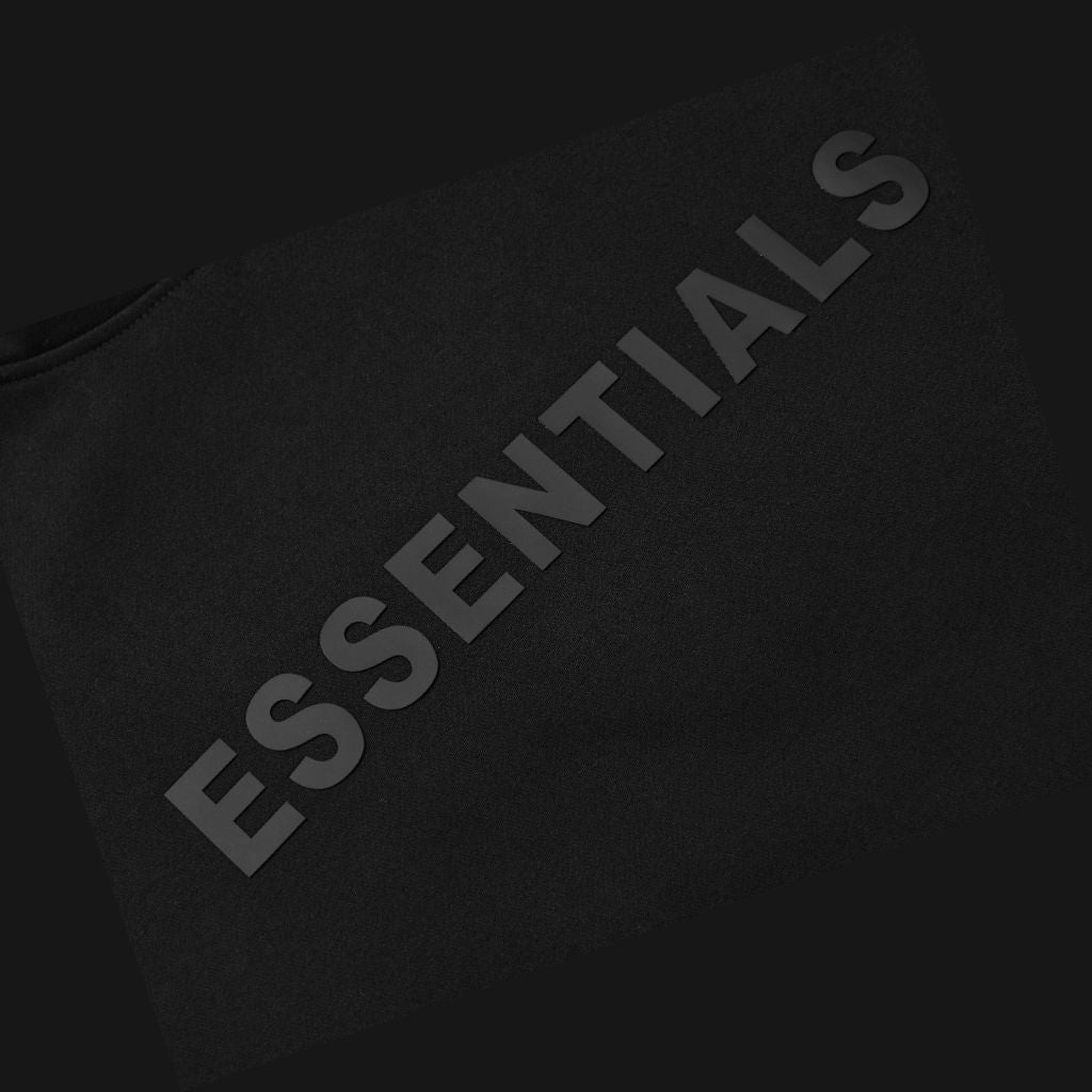 Essentials Hoodie - Black Oversized Long-Sleeve Pullover Unisex