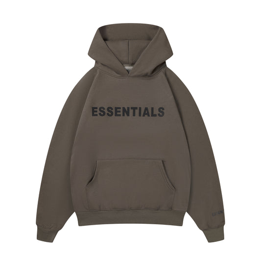 Essential Hoodies for Men & Women, Long-Sleeve OVERSIZED Pullover Stylish Perfect Solid Color Streetwear (Off-Black)