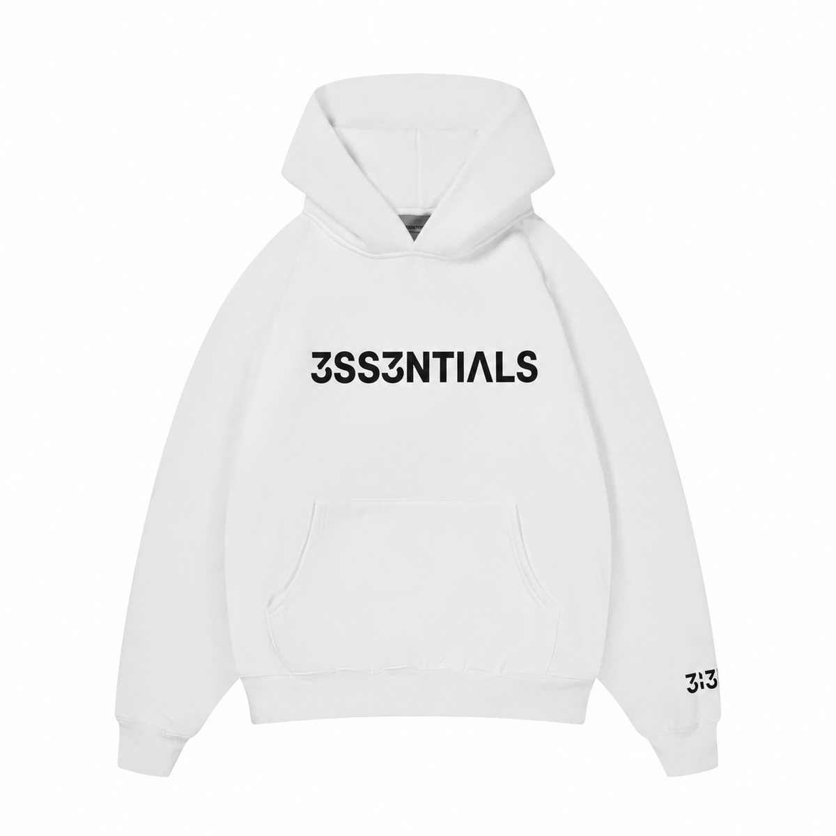 3SS3NTIALS White Graphic Hoodie by Proverbs 3:3 – Oversized Fit